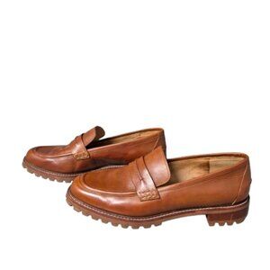 10 Madewell Corinne Tan Leather Lug Sole Loafers